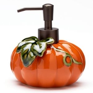 Ceramic harvest pumpkin soap/lotion dispenser
